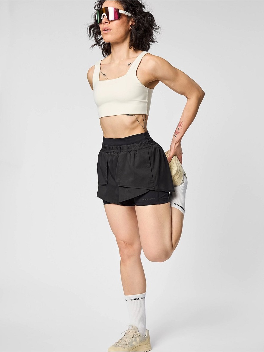 Girlfriend Collective Tommy Crop Bra NWOT size M Creamy Ivory Athleisure Gym